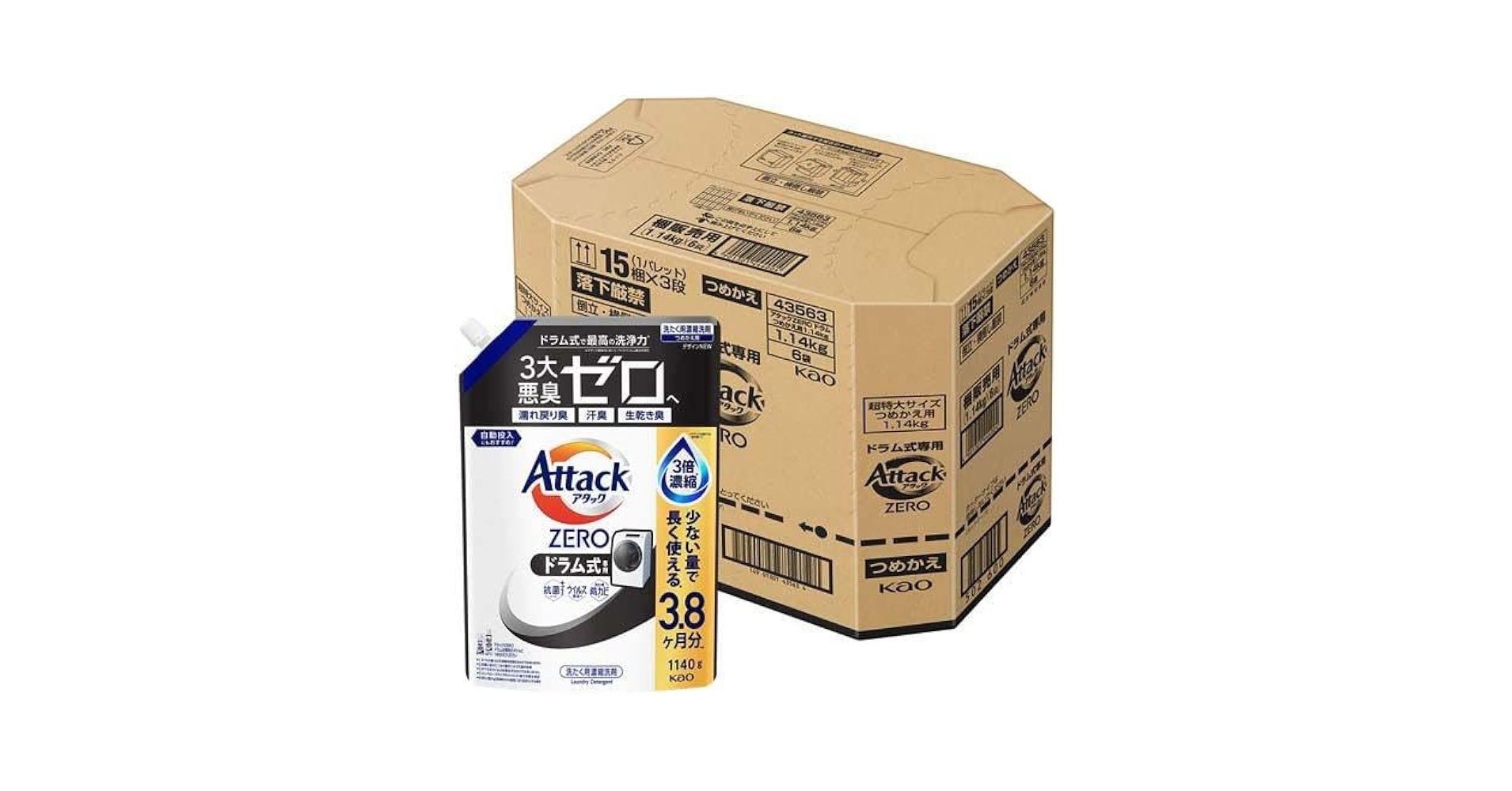 アタックZERO ドラム式専用 つめかえ用 梱販売用(1140g×6個入) アタックZERO ドラム式専用 つめかえ用 梱販売用 ( 1140g×6個入