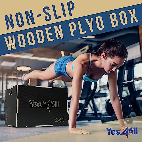 Yes4All 3 in 1 Non-Slip Wooden Plyo Box, Plyometric Box for Home Gym and Outdoor Workout - Image 6