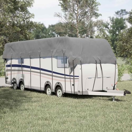 Bâche de toit pour caravane gris 900x300 cm protection extérieure coupe-vent 3 couches