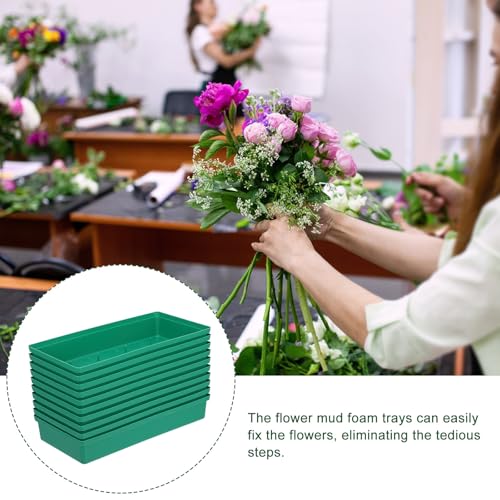 Bandejas de espuma SILENRADAWN paquete de 10 soportes de barro para arreglos de flores en PP verde 8