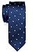 Retreez Retro Square Dots Woven Skinny Tie - Navy Blue