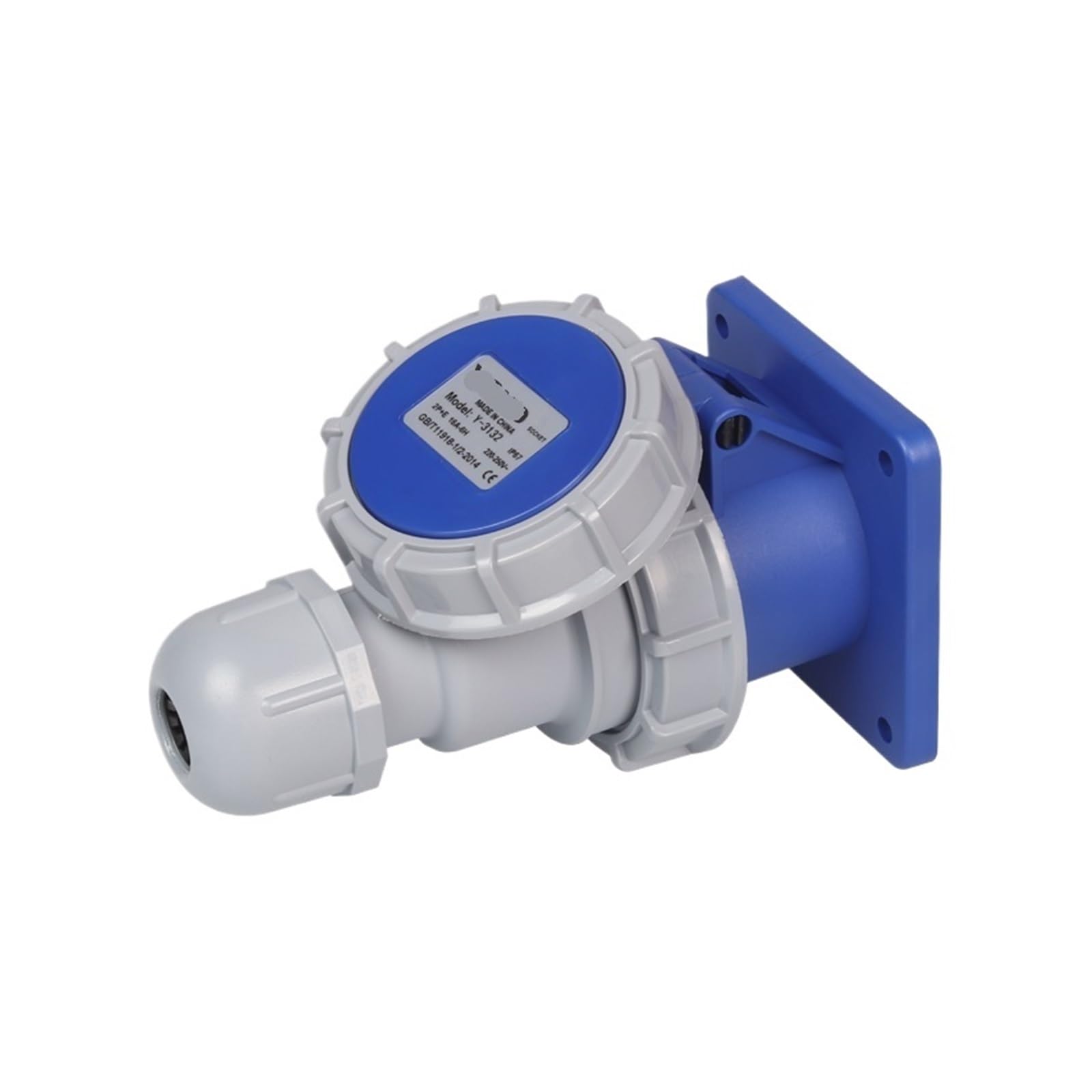 Enchufe industrial IP67 de 32A para instalaciones eléctricas seguras en muelles y naves