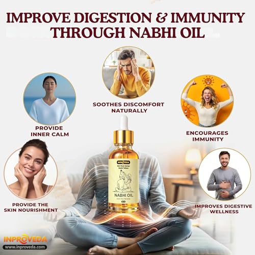 Image of Digestion-Detox & Joint-Nerve Pain Relief Nabhi Oil | Nabhi Oil for Ayurvedic Multi Benefit Belly Button Oil for Daily Wellness & Relaxation | नाभि तेल | Combo Pack of 30ml + 30ml=60ml