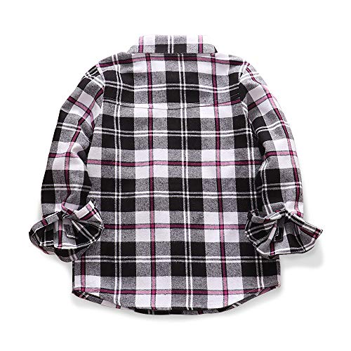 Image of Phorecys Girls' Plaid Flannel Shirt Long Sleeve Button Down Buffalo Checkered Shirt 2T-10 Years