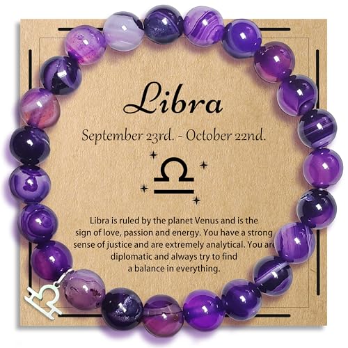 ZCCLINN Pulseras Libra regalos de cumpleaños – Pulseras de astrología del...