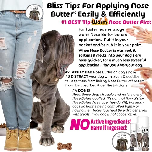 Image of The Blissful Dog Neapolitan Mastiff Nose Butter for Dry, Cracked Skin, Lick-Safe Dog Nose Balm with Moisturizing Shea Butter, Almond, Olive, and Essential Oils, Pet Supplies, Uncented, 2 oz.