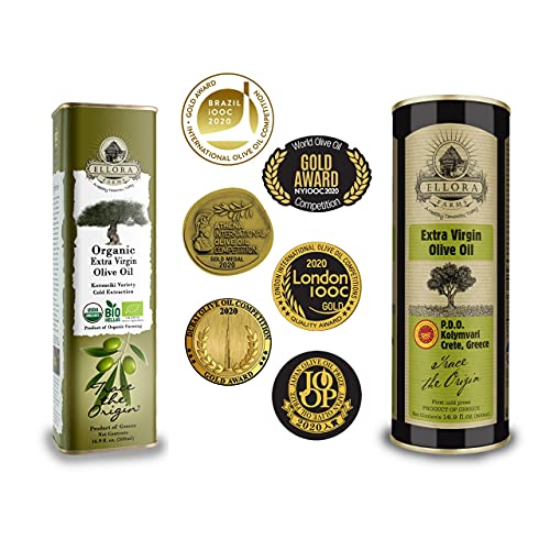 Ellora Farms, Award Winning Usda Organic And Certified Pdo Greek Extra Virgin Olive Oil, Rich In Polyphenols, First Cold-Press, Single Estate, 1 Tin Of 500 Ml Each , Pack Of 2 #TOP8