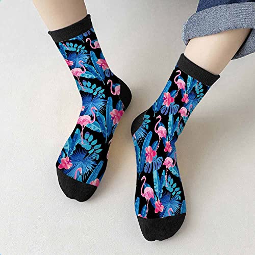 Image of Red Striped Crew Socks for Woman Size 6-8 Christmas Tree Moose Snowflake Dots Lines Girls Socks