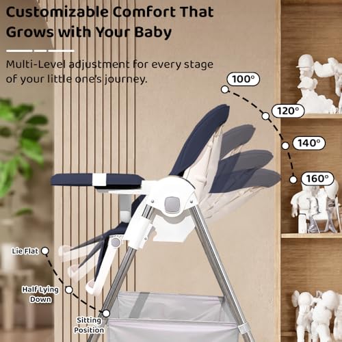 Image of StarAndDaisy Galaxy Star High Chair for Baby 6 Months to 5 Years / 6 in 1 Baby Feeding Chair with 7 Level Height Adjustment / 3 Mode Seat Adjustment /Baby High Chair with One Click Fold