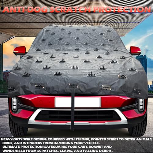 Image of Car Protection Cover 12ft Length 55 Inch Width from Dogs, Pets and Animal Complete Protection Car Cover for Both roof and Bonnet Attach Full Universal Sedan Hatchback Cars