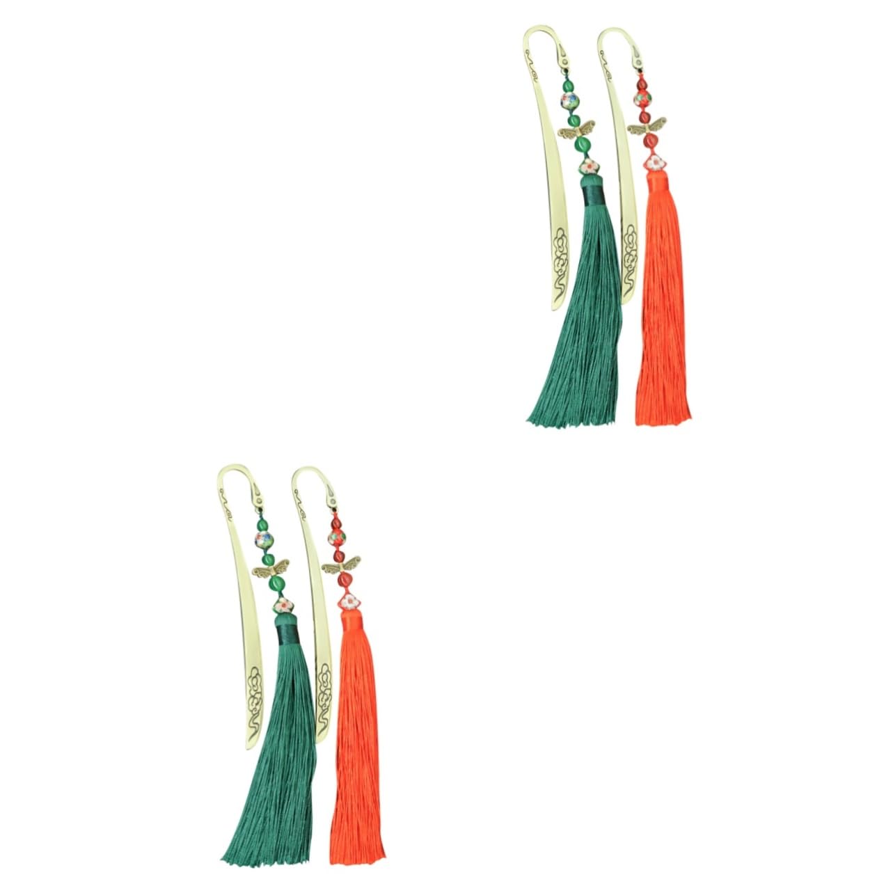 MAGICLULU 2pezzi Segnalibro Vintage Rame Con Nappa Lunga Per Studenti e Lettori Appassionati Decorativo e Pratico Per Librerie e Uffici
