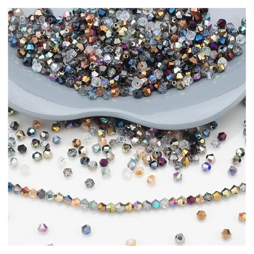 Perles bicônes en verre cristal de 4 mm de qualité supérieure pour objets à facettes et mode