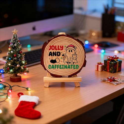 Panneau de Noël en bois avec support : la solution simple pour décorer un comptoir ou un bureau - 5