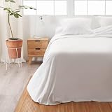 LA MALLORQUINA Sábana Encimera Algodón - Basic Blanco (Cama 180 o 200 cm - 270x270 cm - Blanco) 100% Algodón 144 Hilos | Transpirable e Hipoalergénica | Textil Oeko-Tex