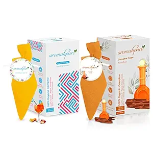 Aromahpure Camphor Cube | Pack of 2| Royal Oud & Sparkling Cocktail Fragrance | 45 Days Last Long| 100% Pure & Organic Camphor Cube for Car, Room, Bathroom & Air Freshener