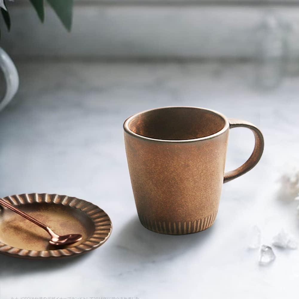 Juegos de tazas y platillos Taza de té de porcelana hecha a mano de 7.78 oz con asa, for fiestas de cumpleaños y bodas, color marrón