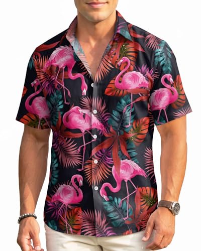 Image of 99TIMORO Fathers Film Button Down Shirt for Men, Funny Hawaiian Short Sleeve Top, Summer Beach Gifts
