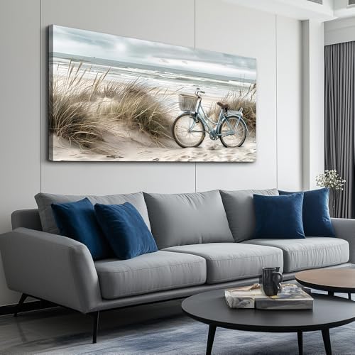 ERQINHUA Canvas Wall Art For Kitchen Dining Room Vintage Decor Lawn Paintings With Marine Beach Landscape Painting Office Living Room Bedroom Decoration Home Decor, Can Be Hung Directly 20 "X 40"