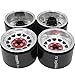 HOBBYSOUL Wide 1.57' (40mm) 2.2 Beadlock Wheels Adjustable 4 Offsets Rims Silver Color for Gen8 Everest gen 7 Pro / SCX10 Capra Wraith Ryft / TRX4 AMG 6x6, (4-Pack)