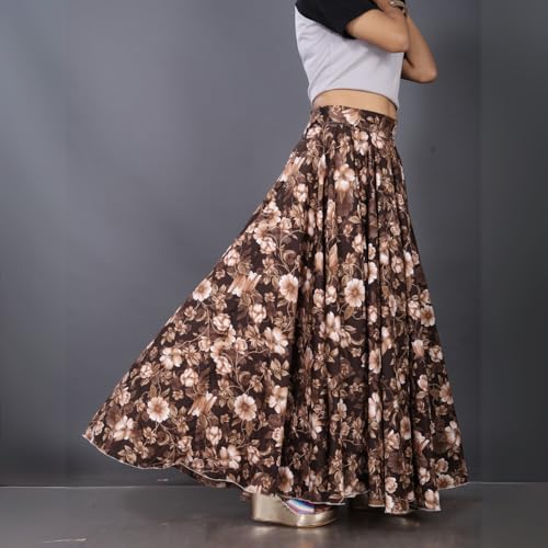 Image of JYESHTA Women's American Crepe Flared A Line Stitched Long Skirt with 12 Mtr Flare 40 in Height | Skirts for Women Long Length | Long Skirts for Girls