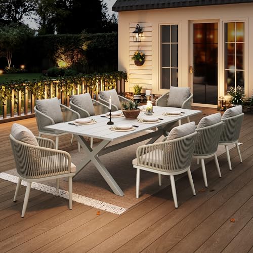 Aeeiua 9-Piece Outdoor Dining Table Set