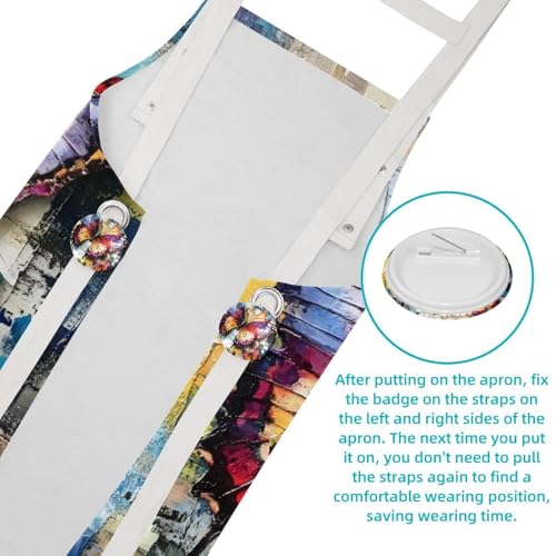 Tablier de cuisine multicolore ajustable avec broches pour le restaurant - 5