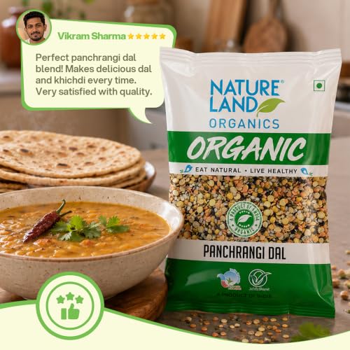 Image of Natureland Organics Panchrangi Dal /Mix Dal 500 Gm - Organic Healthy Pulses