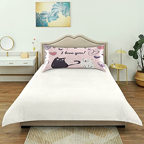 Carino Amore Cuore Gatto Gattino Federe Cuscino