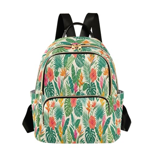 Petit sac à dos tendance et léger avec surpiqûres fleurs de palmier modernes