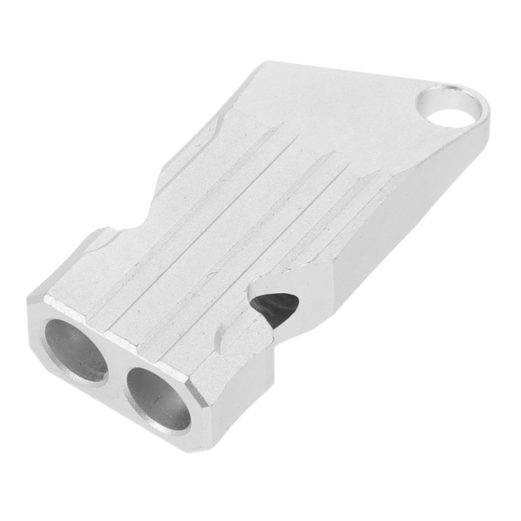 Mikikit Aluminum Survival Whistle Loud Emergency Whistle with Keychain for Outdoor Activities Lightweight Durable Double Tube for Hiking and Camping Supplies