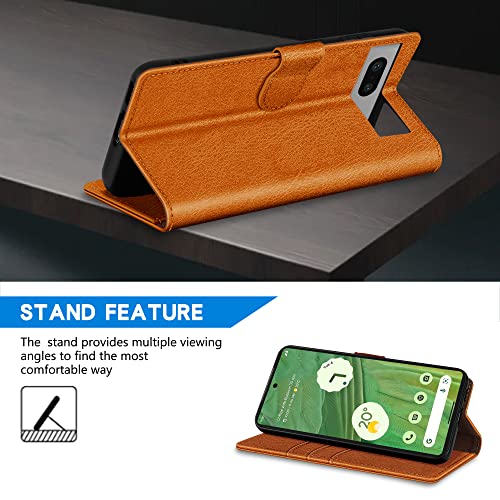 Image of ZZXX for Google Pixel 7 Wallet Case Magnetic Closure 6.3 inch,Brown