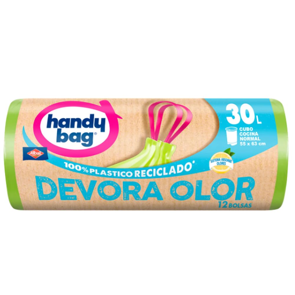 Bolsas de basura absorbentes de olores 100% plástico reciclado 12B 30L B1S9, paquete de 6.