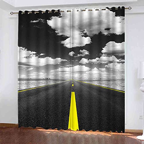 Rideau Occultant 200x160 Isolant Thermique et Phonique à Oeillets Motif Paysage - 2