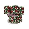 Christmas harlequin diamonds wired ribbon 2 12 x 10 yards red green gold edges wreath garland gifts wrapping tree decoration boxing day fundraiser  urban country home decor