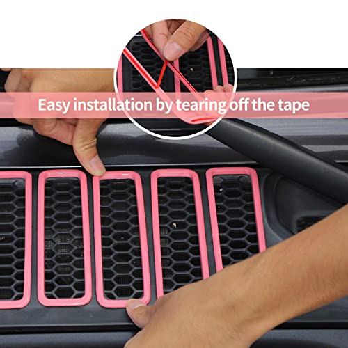 Image of Hood Vent Cover Cowl Panel Vent Cover Trim Fit for 2018-2026 Jeep Wrangler JL JLU & Gladiator JT Exterior Accessories (Pink)