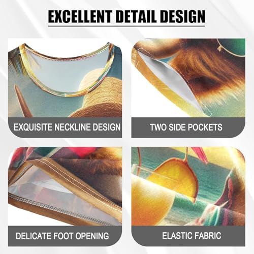 Highland Cow Beach Summer Pajama Set Short Sleeve Sleepwear Soft Pajamas Shorts Sets Cotton PJS 5Y4