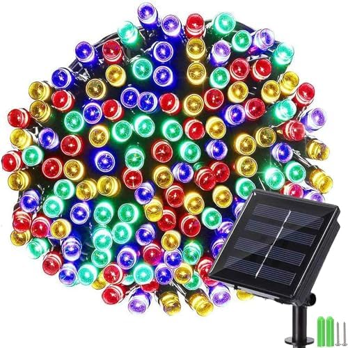NEXVIN Luci Natale Esterno Solare 20M 200 LED, Catena Luminosa Esterno Solare Impermeabile, 8 Modi, Luci Natalizie da Esterno Energia Solare Decorative per Albero Giardino Natale Patio (Colorate)