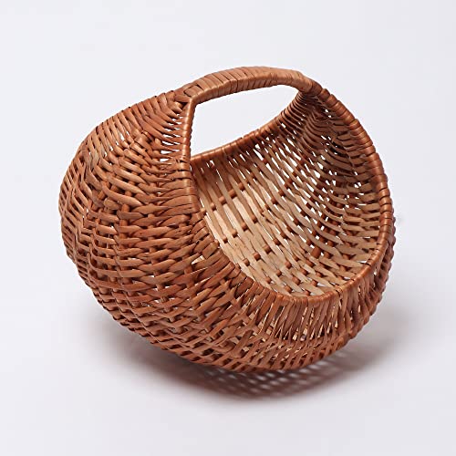 Habere India-All the Cultures Fabricating India Fruit Gift Moon Baskets | Hamper Baskets | Cane Gift Hamper | Wicker Basket | Chand Basket, Brown (L20 x W20 x H18 cm)