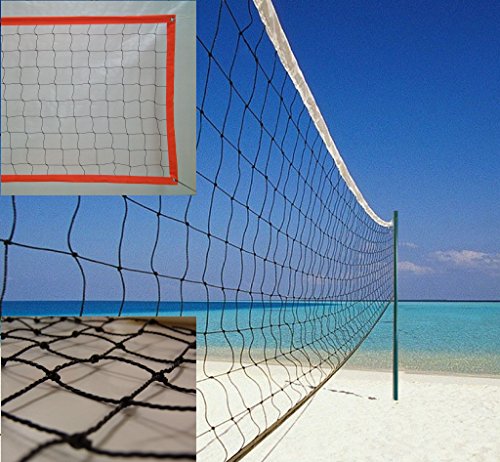 Redes Deportivas On Line Red de voley Playa y Voleibol Modelo Polietileno con Cinta perimetral Naranja. Medidas reglamentarias