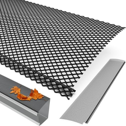 HOTYELL 78 ft Lock in Gutter Guard 6 Inch Heavy Duty Steel Leaf Filter Gutter Screens Snap in Anti-overflow Micro Mesh Protection Covers Fit 4 5 and 6 K Style Rain Gutter (6 x 78 ft (26 Pack))