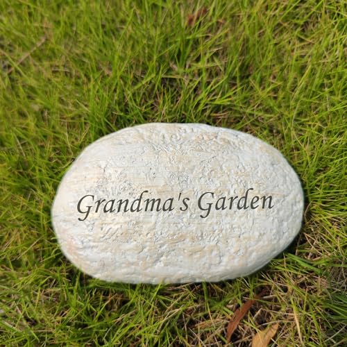 Personalisierte Garten Steine Fake Felsen mit beliebigen Worten graviert - Kleine Größe dekorative benutzerdefinierte Steine für Memorial ermutigen Friedhof Dekorationen im Freien oder Innen