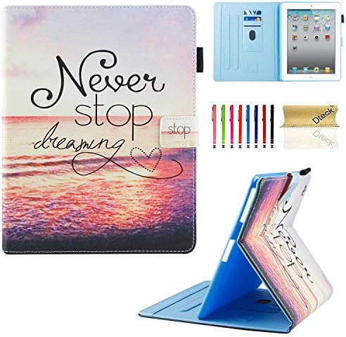 iPad Case, iPad 2/3/4 Case, Dteck Multiple Viewing Angles Folio Stand Smart iPad Case with Auto Sleep/Wake Protective Cover Case for iPad 4th Generation,iPad 3 & iPad 2 - Never Stop