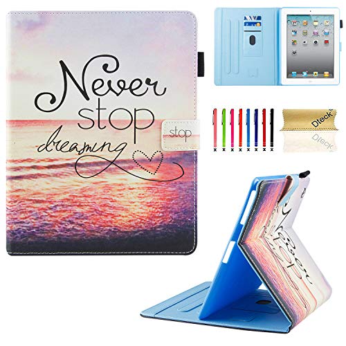 Ipad Case, Ipad 2/3/4 Case, Dteck Multiple Viewing Angles Folio Stand Smart Ipad Case With Auto Sleep/Wake Protective Cover Case For Ipad 4Th Generation,Ipad 3 & Ipad 2 - Never Stop #TOP29