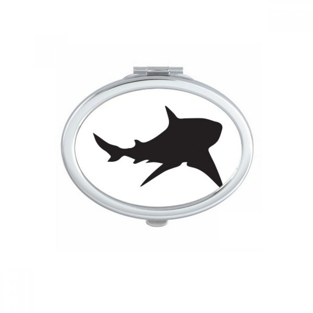 Miroir compact ovale motif requin pour vos retouches en voyage