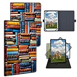 Dikoer Universal Case for LG G Pad F 8.0'/7.0' LK430/G Pad F2 X2 Pad X 8.0, Adjustable Silicon Band Shockproof TPU Protective PU Leather Cover for 7-9 Inch, Books