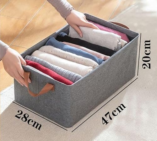 Image of Wardrobe organizer for storage, Clothes storage organizer,cloth storage box for wardrobe,basket,jeans,pants,shirts,dress,books,baby toys (Pack of 1, Grey)