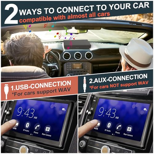 Homlab Cd Player for Car - External Car CD Player with Steering Wheel Remote, Plug & Play USB/AUX Connection, Portable CD Player for Cars, Anti-Shock Noise Reduction, Hidden Cable Storage by Homlab - Image 2