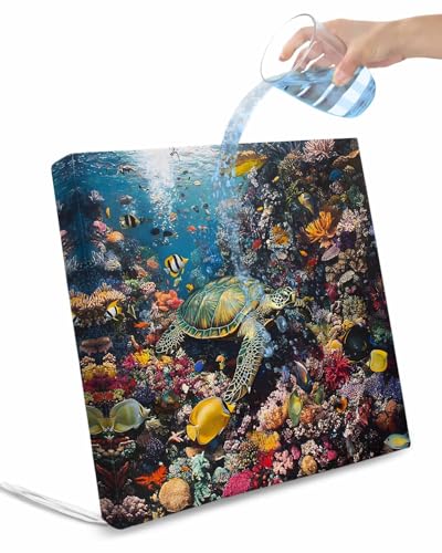 2 Pack Summer Turtle Waterproof Cushion Covers with Ties, Outdoor Patio Chaise Lounge Chair Seat Cushion Slip Covers Replacement(Only Cover) Beach Ocean Coral Colorful Tropical Fish 22