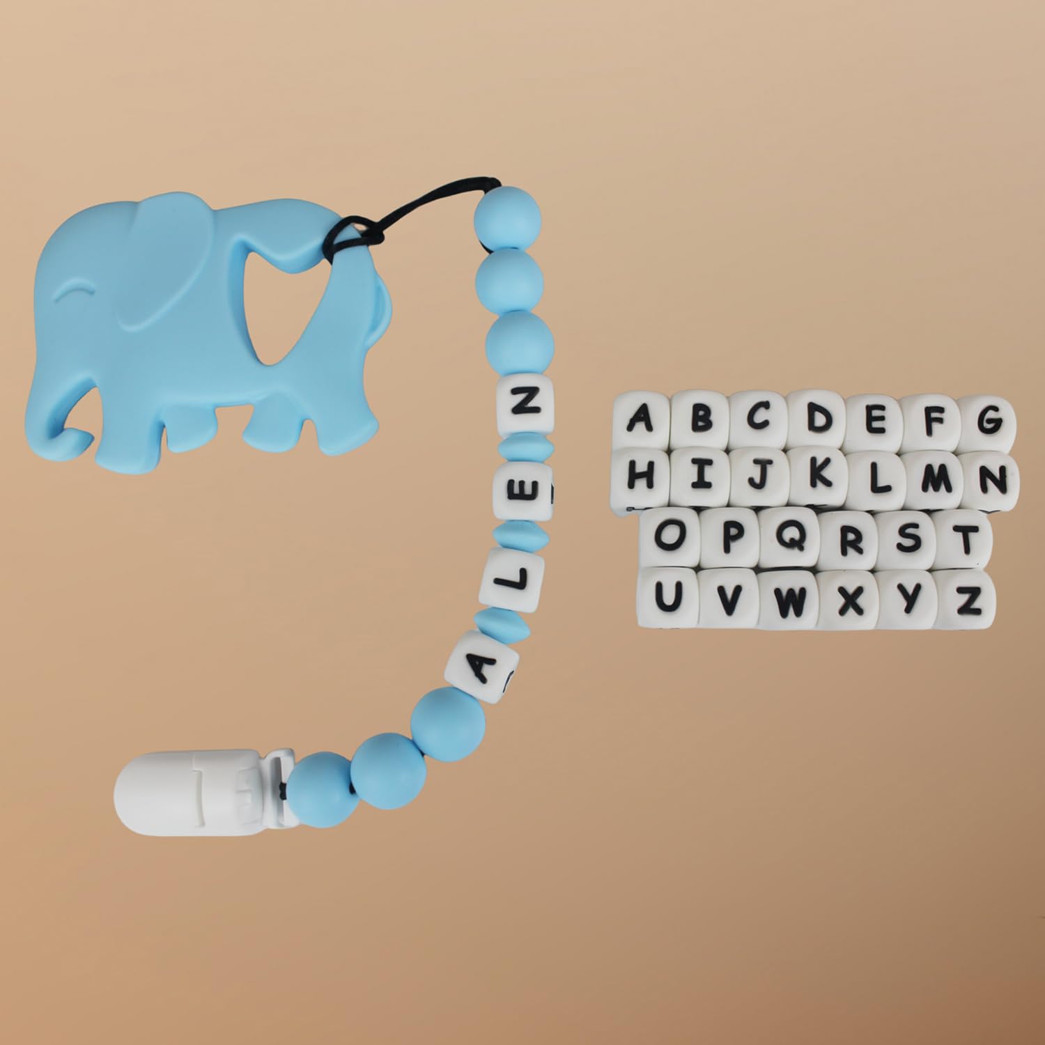 Customizable Stroller Clip Personalized Name,Personalized Stroller Clip with Name, Blue