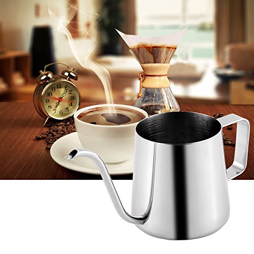 350ML(12OZ) Long Narrow Spout Coffee Pots, 304 Stainless Steel Gooseneck kettle for coffee & tea, Hanging Ear Hand Blunt Pour Over Drip Pot, Hanging Ear Coffee Bag Lover